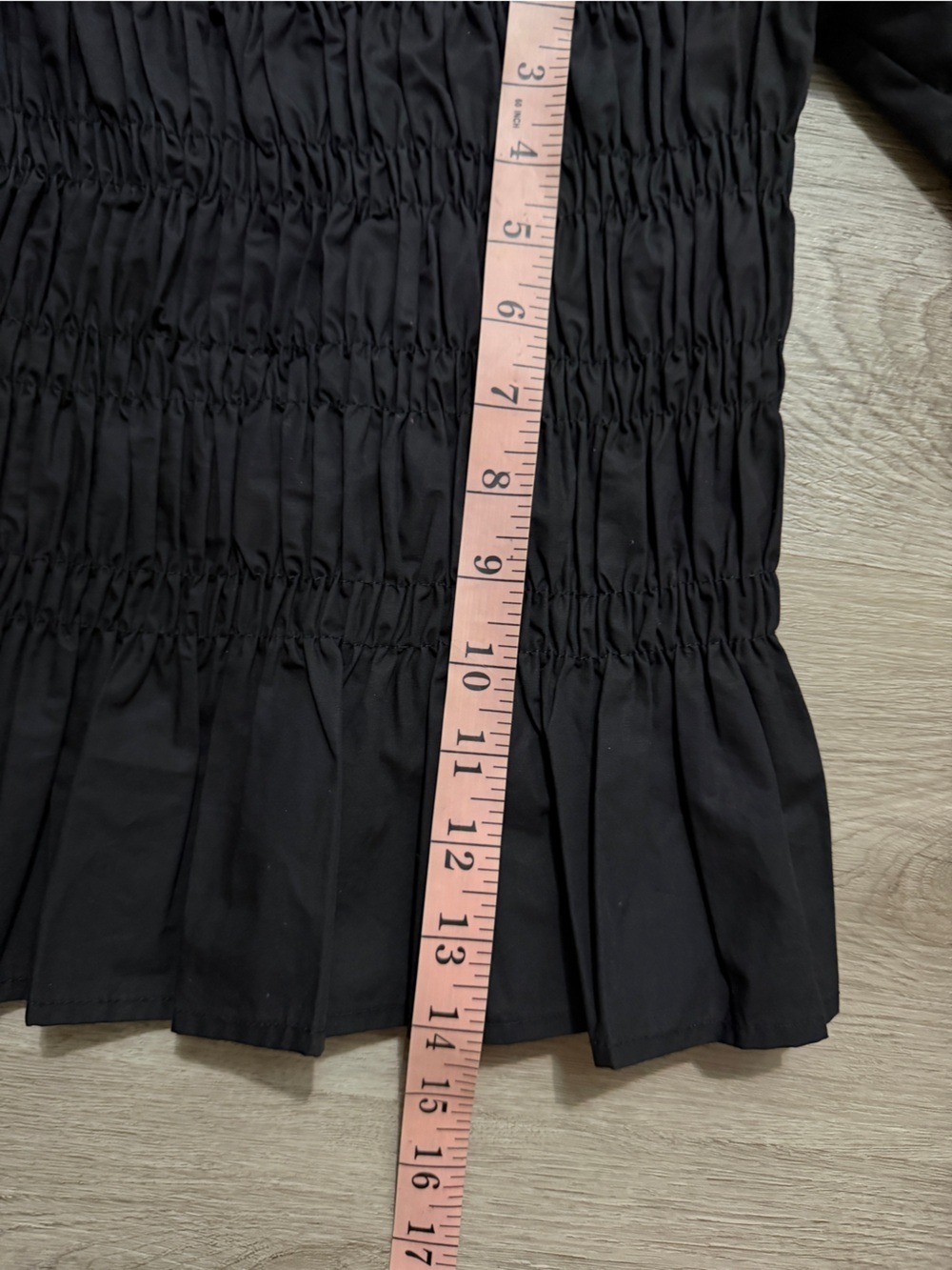 Astr Black Smocked Off-Shoulder Puff Sleeve Peplum Top - Picture 8 of 8